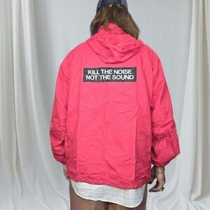 KillNoise‎ Earplugs Promo Kill The Noise Jacket Men's XL Red Hooded Windbreaker